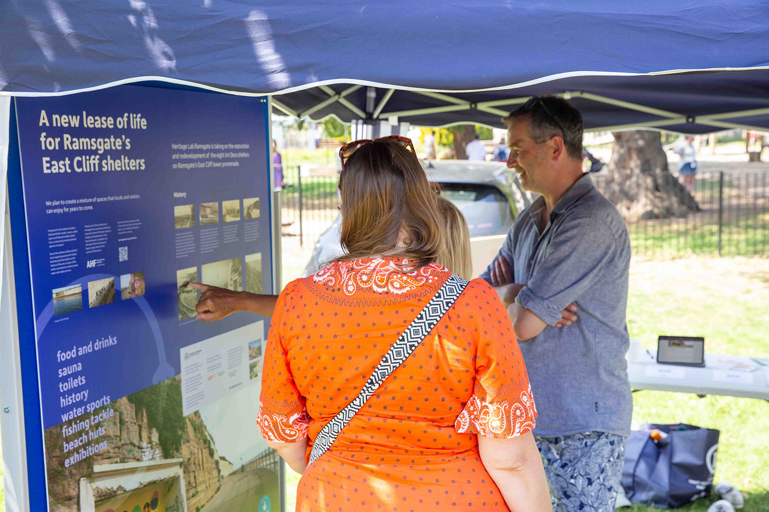 Community engagement stall at POW in the Park, Ellington Park, Ramsgate, June 2025